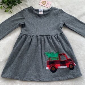 NWT Mia Belle Christmas Truck Gray Top 2T Holiday Tunic